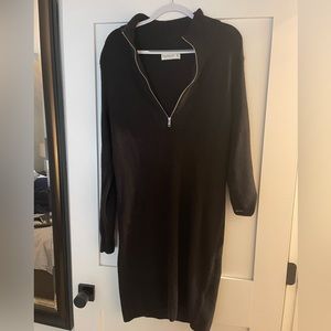 Abercombie XLT work once black sweater dress with quarter zip